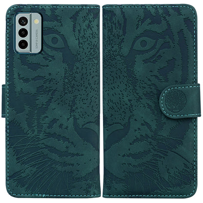 Tiger Imprinted PU Leather Shell for Nokia G22 Wallet Stand Case Shockproof Phone Cover