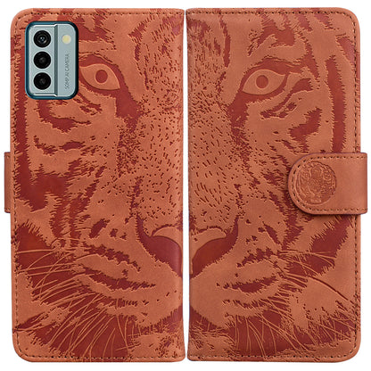 Tiger Imprinted PU Leather Shell for Nokia G22 Wallet Stand Case Shockproof Phone Cover