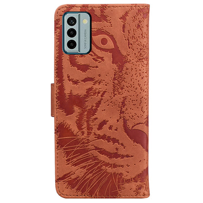 Tiger Imprinted PU Leather Shell for Nokia G22 Wallet Stand Case Shockproof Phone Cover