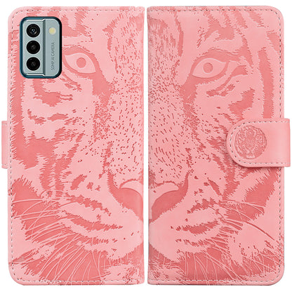 Tiger Imprinted PU Leather Shell for Nokia G22 Wallet Stand Case Shockproof Phone Cover