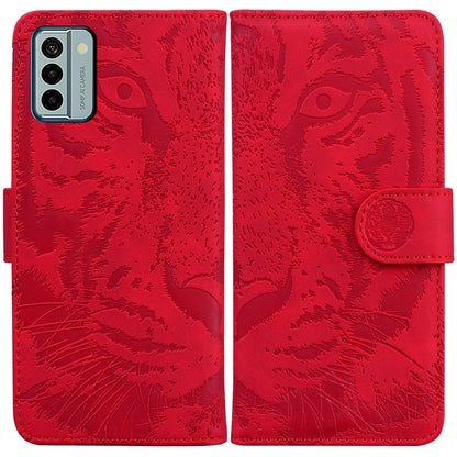Tiger Imprinted PU Leather Shell for Nokia G22 Wallet Stand Case Shockproof Phone Cover