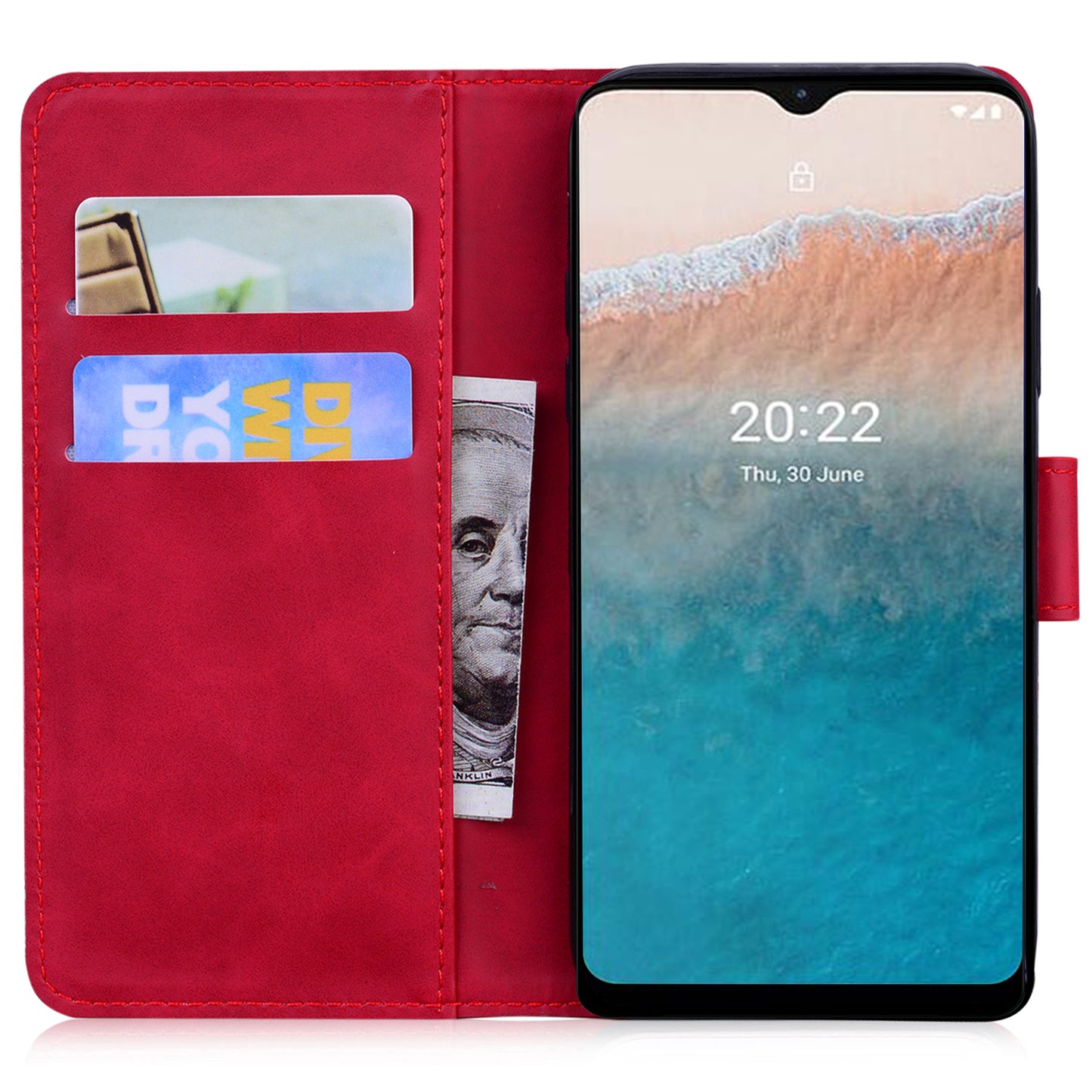 Tiger Imprinted PU Leather Shell for Nokia G22 Wallet Stand Case Shockproof Phone Cover