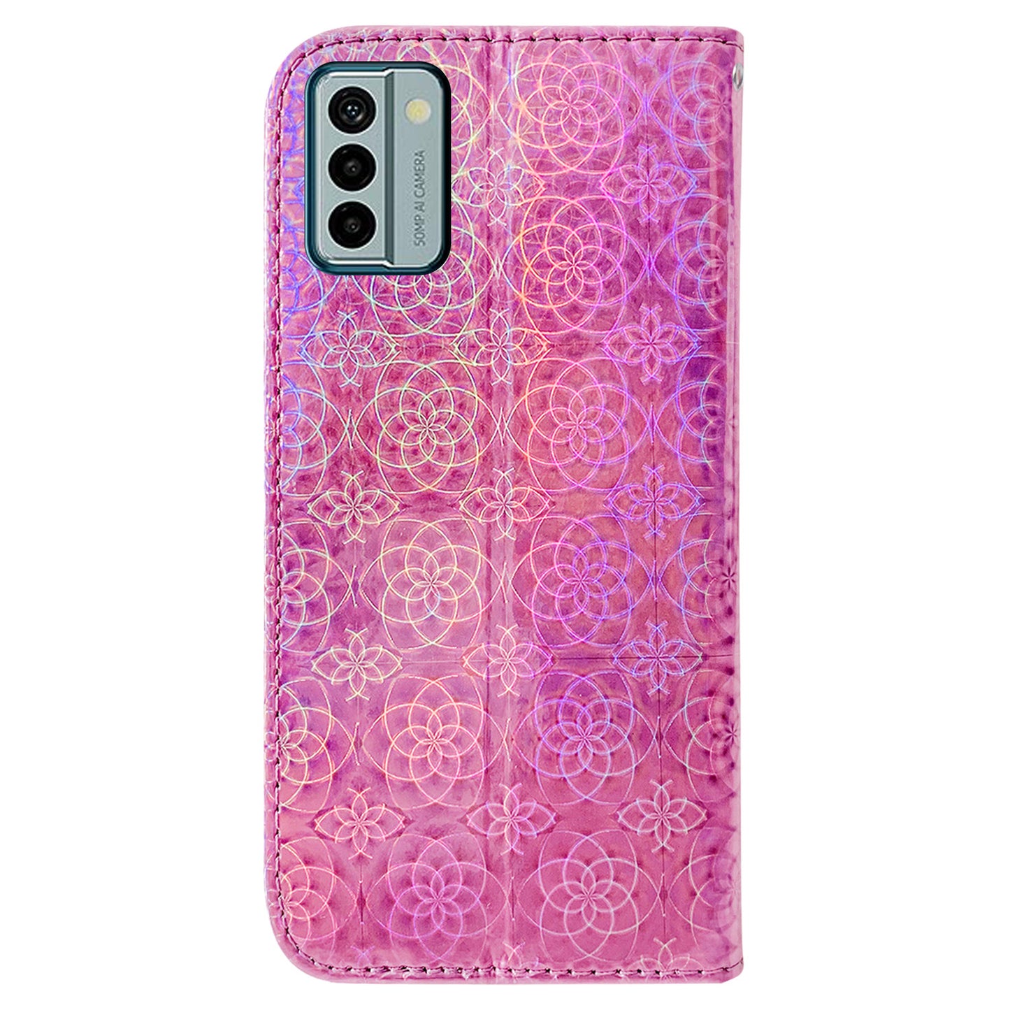 For Nokia G22 Stand Phone Case PU Leather Dazzling Flower Pattern Phone Wallet Cover