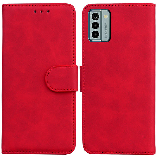 Solid Color Phone Case for Nokia G22 PU Leather Shockproof Wallet Stand Cell Phone Cover