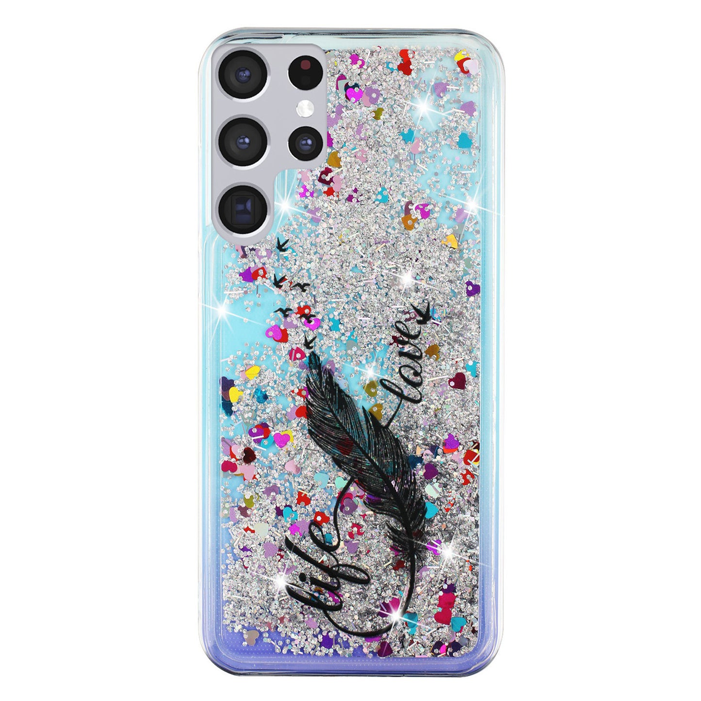 For Samsung Galaxy S23 Ultra Glitter Liquid Quicksand TPU Phone Case Embossment Pattern Phone Cover