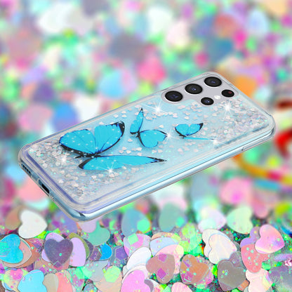 For Samsung Galaxy S23 Ultra Glitter Liquid Quicksand TPU Phone Case Embossment Pattern Phone Cover