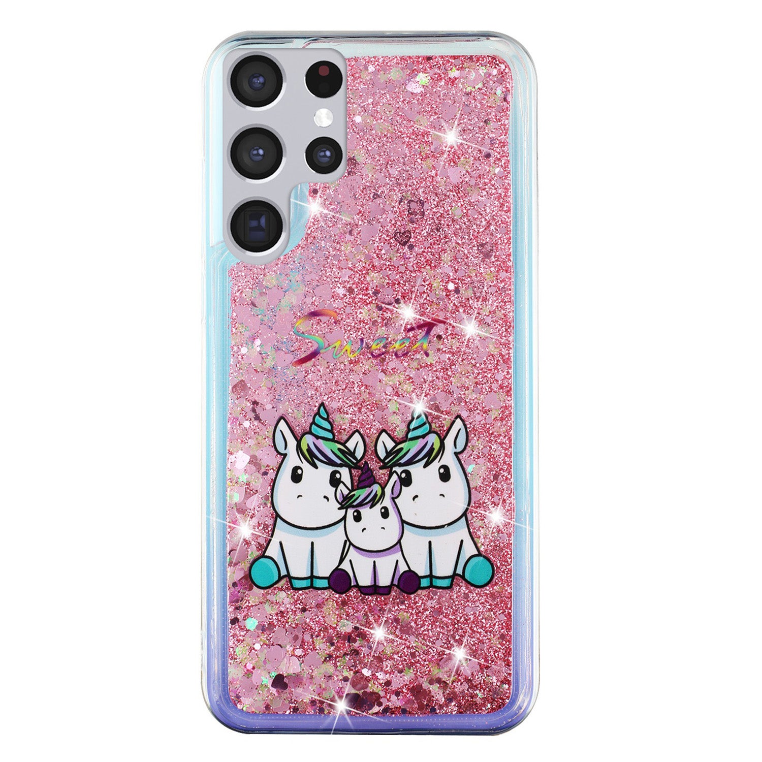 For Samsung Galaxy S23 Ultra Glitter Liquid Quicksand TPU Phone Case Embossment Pattern Phone Cover