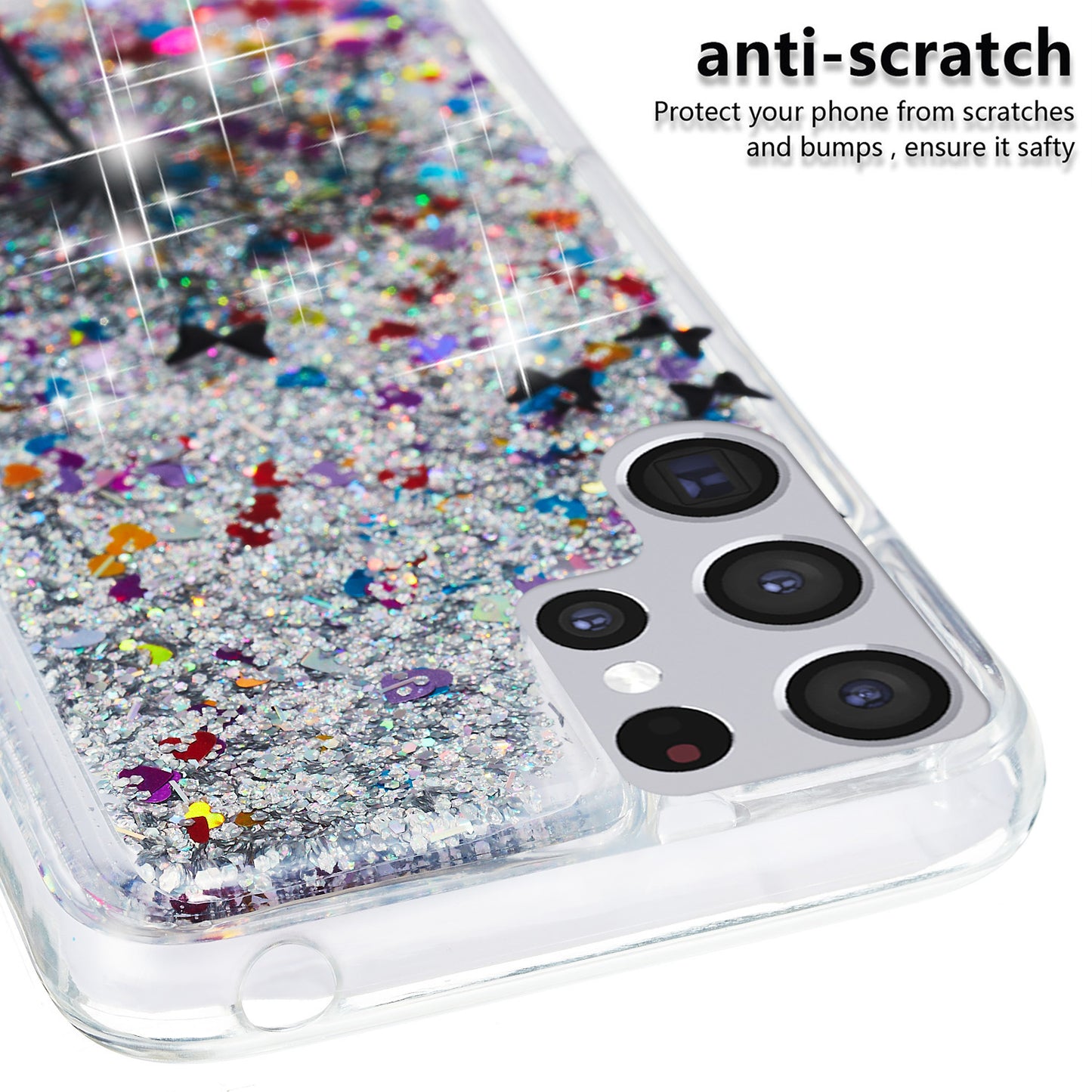 For Samsung Galaxy S23 Ultra Glitter Liquid Quicksand TPU Phone Case Embossment Pattern Phone Cover