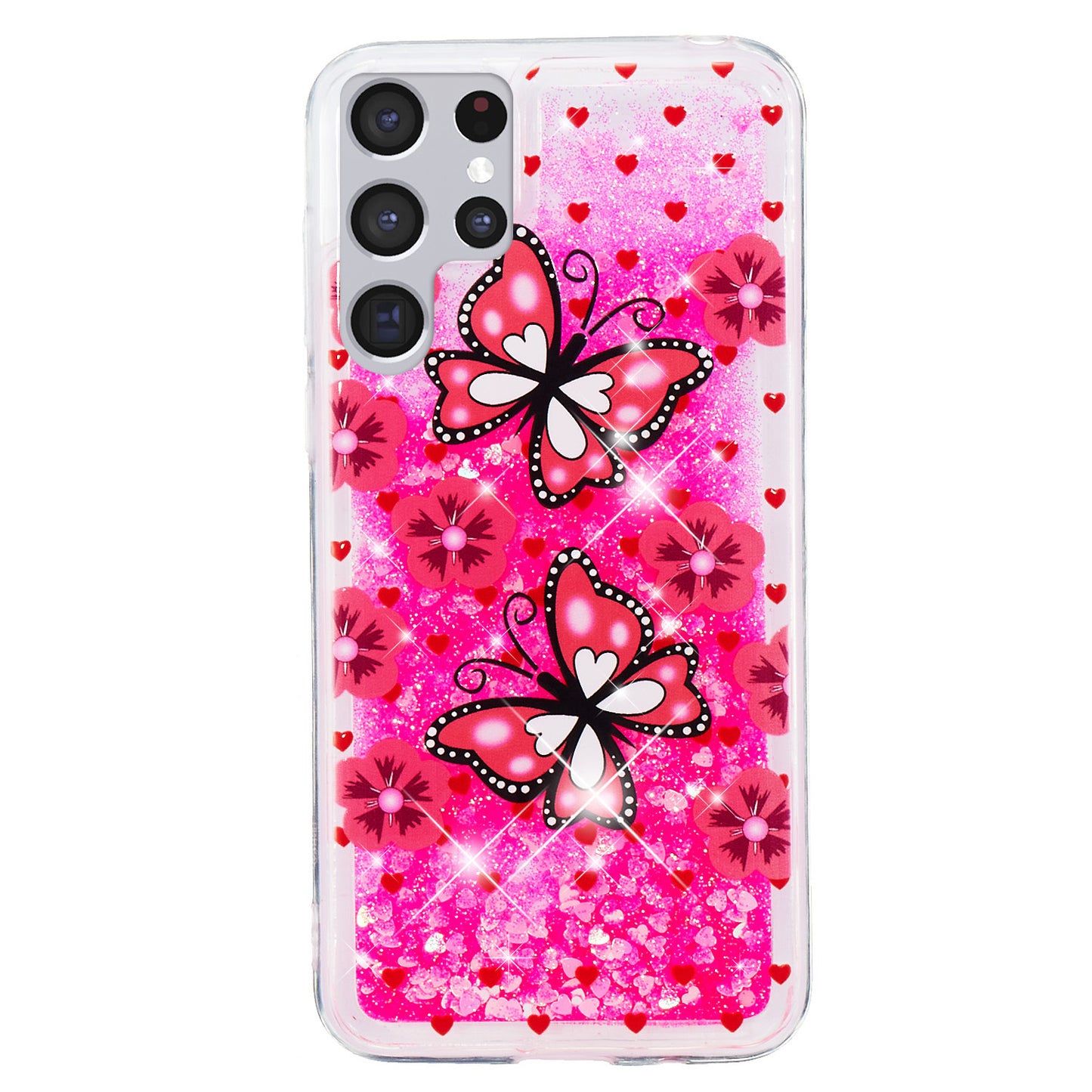 For Samsung Galaxy S23 Ultra Glitter Liquid Quicksand TPU Phone Case Embossment Pattern Phone Cover