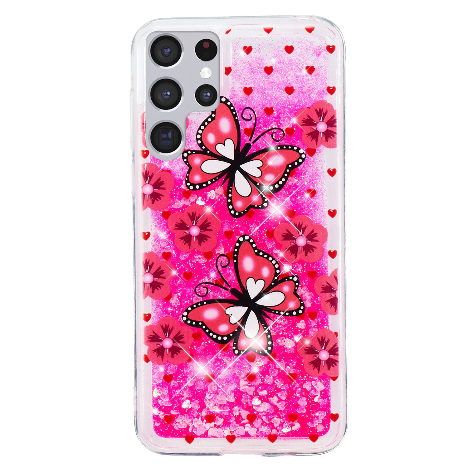 For Samsung Galaxy S23 Ultra Glitter Liquid Quicksand TPU Phone Case Embossment Pattern Phone Cover