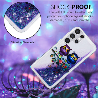 For Samsung Galaxy S23 Ultra Glitter Liquid Quicksand TPU Phone Case Embossment Pattern Phone Cover