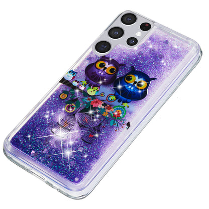 For Samsung Galaxy S23 Ultra Glitter Liquid Quicksand TPU Phone Case Embossment Pattern Phone Cover