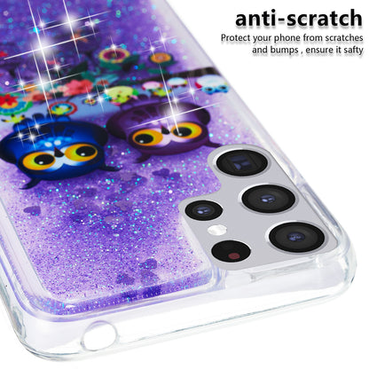 For Samsung Galaxy S23 Ultra Glitter Liquid Quicksand TPU Phone Case Embossment Pattern Phone Cover