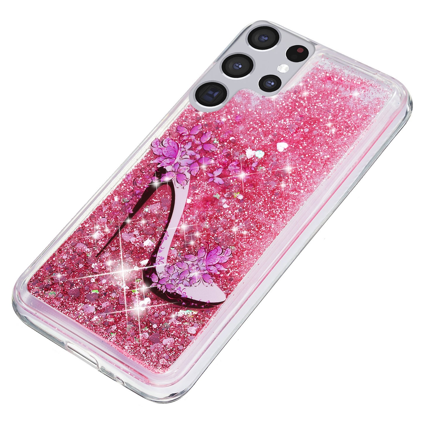 For Samsung Galaxy S23 Ultra Glitter Liquid Quicksand TPU Phone Case Embossment Pattern Phone Cover