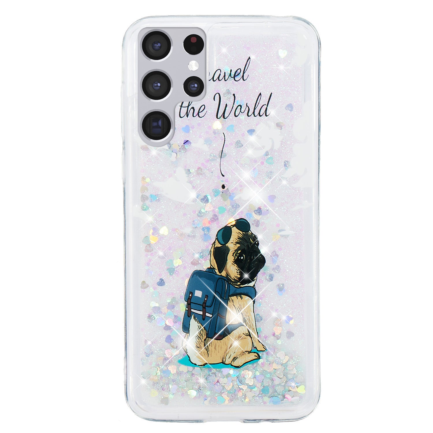 For Samsung Galaxy S23 Ultra Glitter Liquid Quicksand TPU Phone Case Embossment Pattern Phone Cover