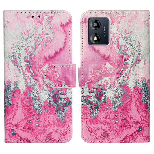 For Motorola Moto E13 4G PU Leather Pattern Printing Phone Case Wallet Stand Flip Folio Protective Cover