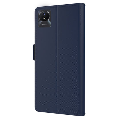 For vivo Y11 (2023) Phone Case PU Leather Flip Cover Card Holder Anti-Drop Phone Shell with Mirror