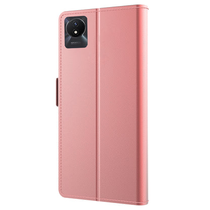 For vivo Y11 (2023) Phone Case PU Leather Flip Cover Card Holder Anti-Drop Phone Shell with Mirror