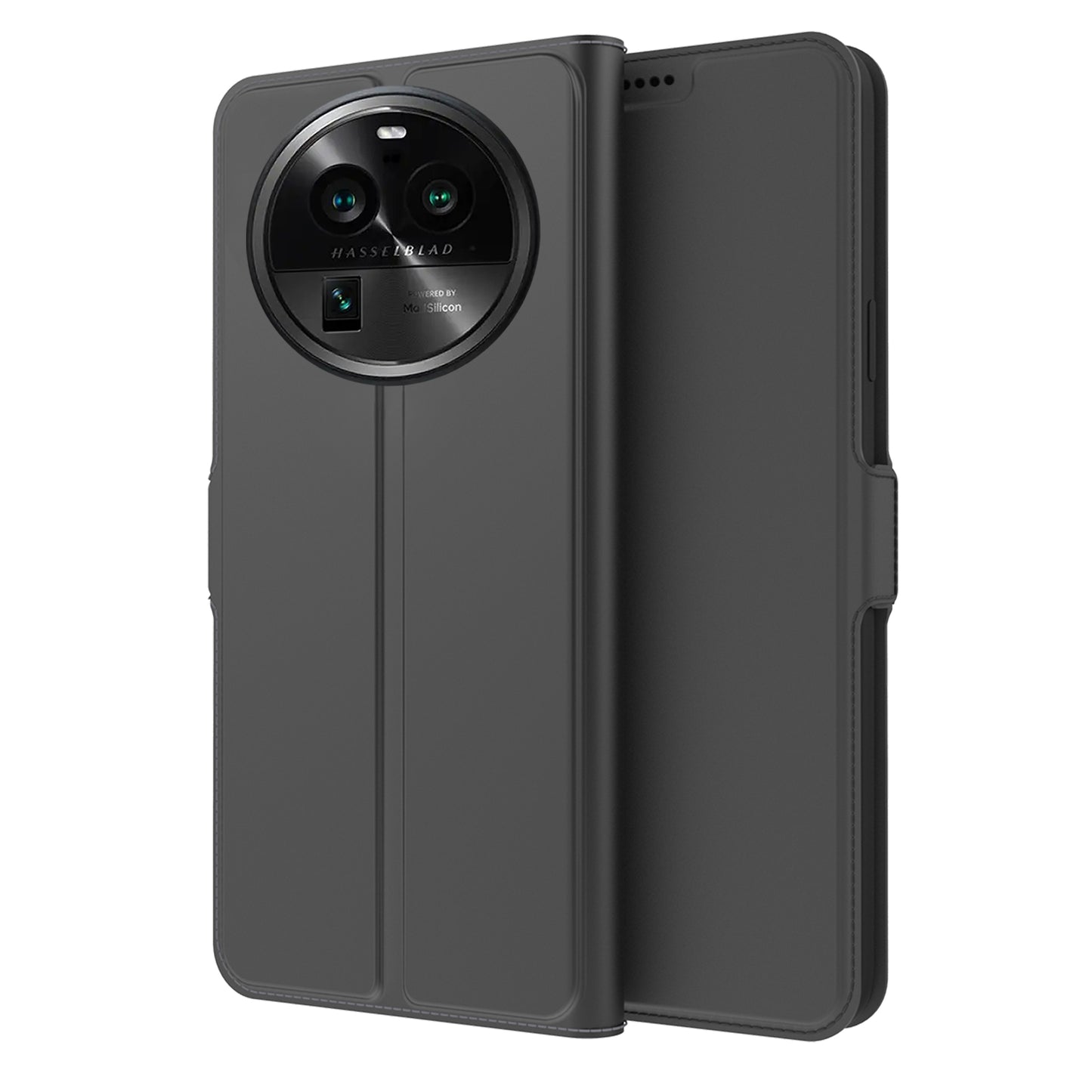 For Oppo Find X6 Shockproof Case PU Leather Card Slot Case Flip Phone Cover with Stand