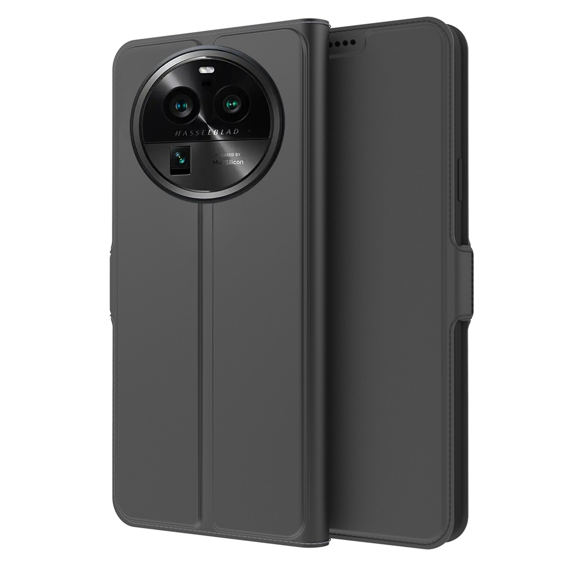 For Oppo Find X6 Shockproof Case PU Leather Card Slot Case Flip Phone Cover with Stand