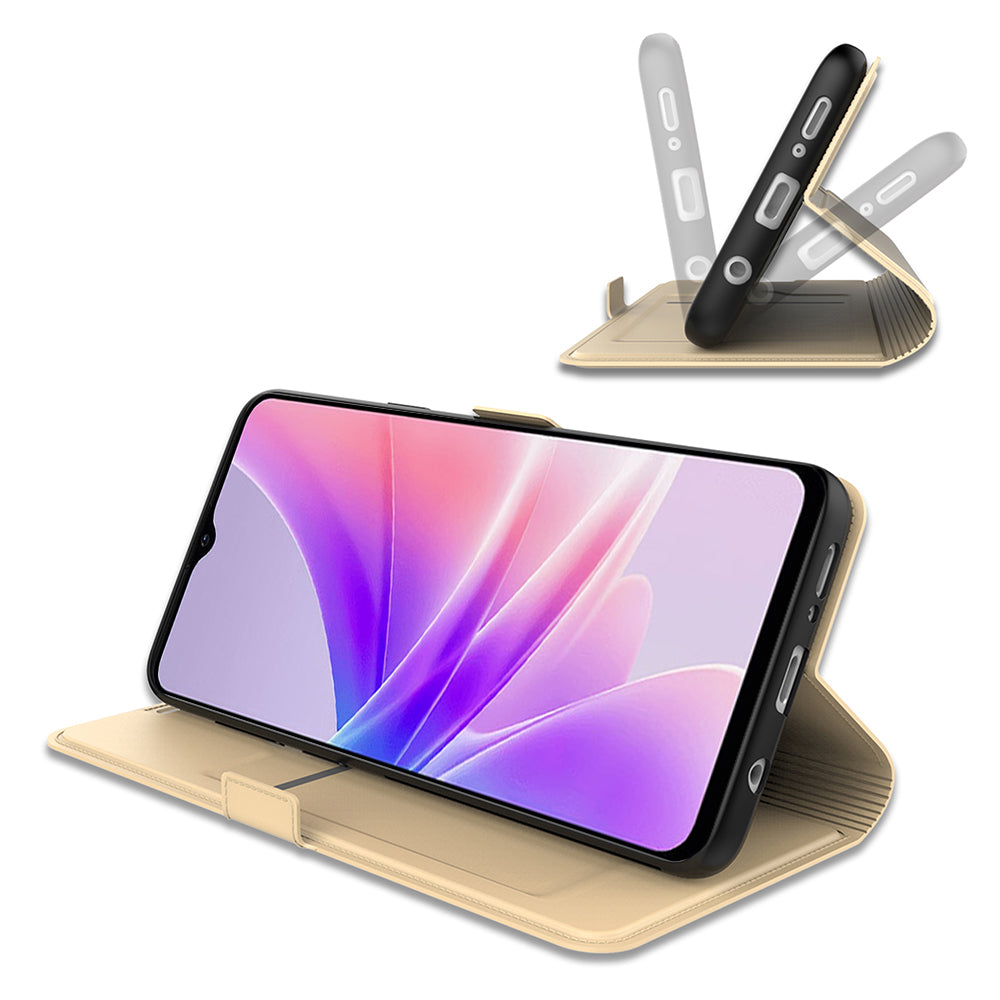 For Oppo Find X6 Shockproof Case PU Leather Card Slot Case Flip Phone Cover with Stand