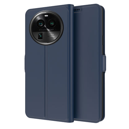 For Oppo Find X6 Shockproof Case PU Leather Card Slot Case Flip Phone Cover with Stand