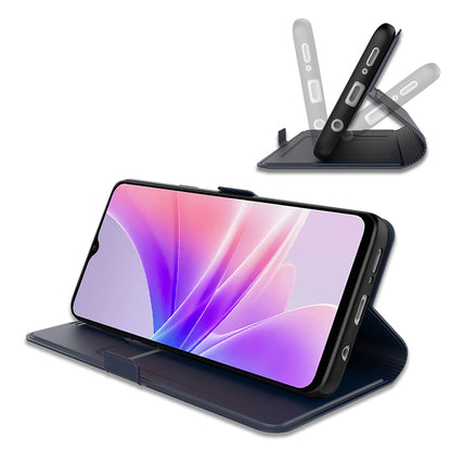 For Oppo Find X6 Shockproof Case PU Leather Card Slot Case Flip Phone Cover with Stand