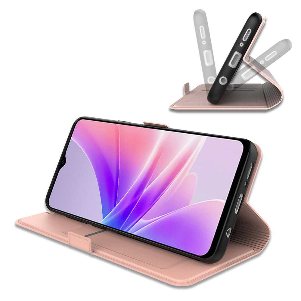 For Oppo Find X6 Shockproof Case PU Leather Card Slot Case Flip Phone Cover with Stand