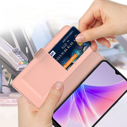 For Oppo Find X6 Shockproof Case PU Leather Card Slot Case Flip Phone Cover with Stand
