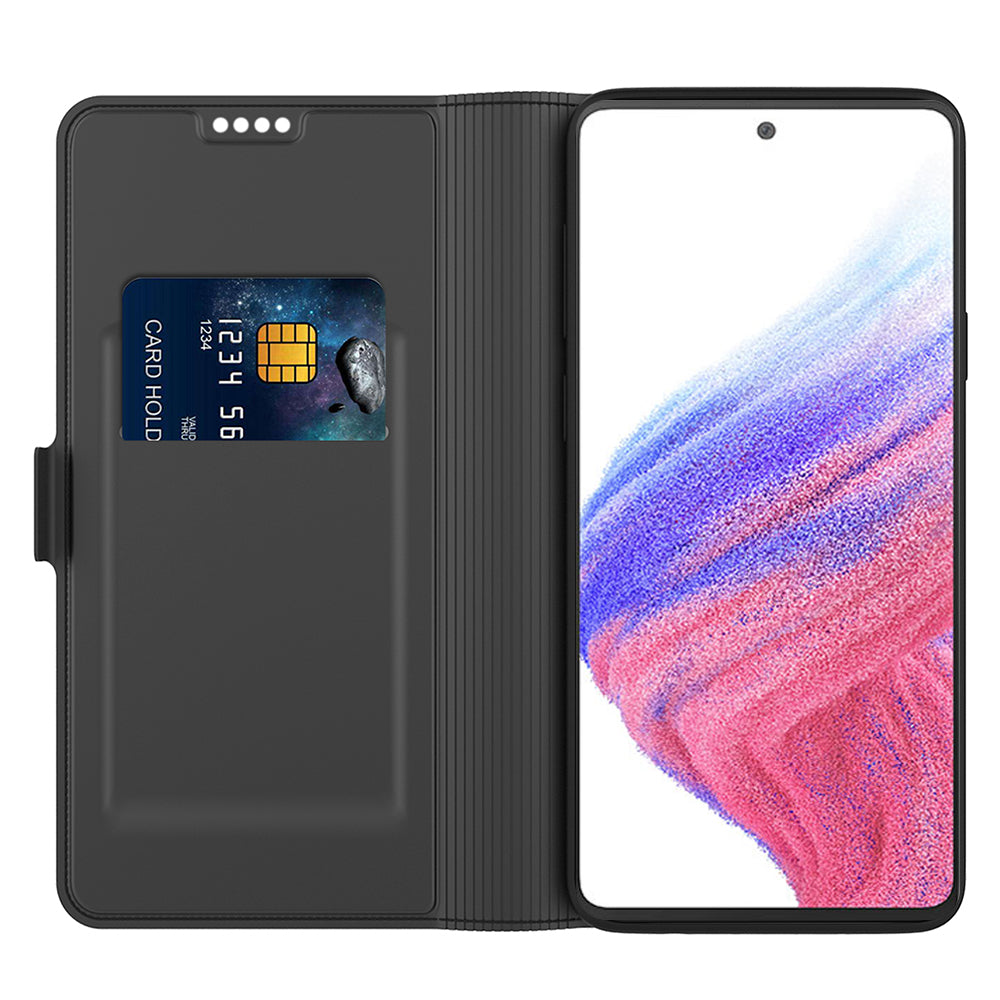 For Samsung Galaxy A24 4G Protective Case PU Leather Flip Cover Card Slot Phone Case with Stand