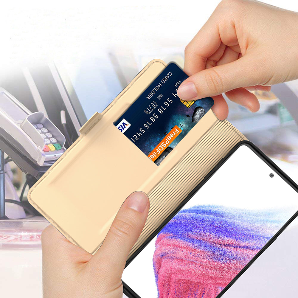 For Samsung Galaxy A24 4G Protective Case PU Leather Flip Cover Card Slot Phone Case with Stand