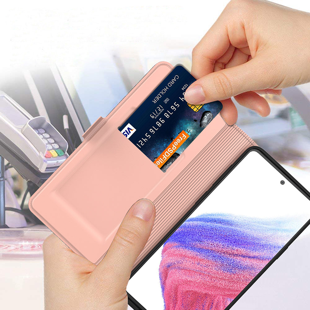 For Samsung Galaxy A24 4G Protective Case PU Leather Flip Cover Card Slot Phone Case with Stand