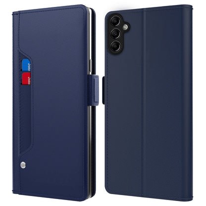 For Samsung Galaxy A24 4G PU Leather Cover Card Holder Stand Case Anti-Drop Phone Shell with Mirror