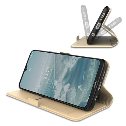 Shockproof Case for Nokia C12 Pro / C12 4G / C12 Plus PU Leather Flip Cover Card Slot Phone Case with Stand