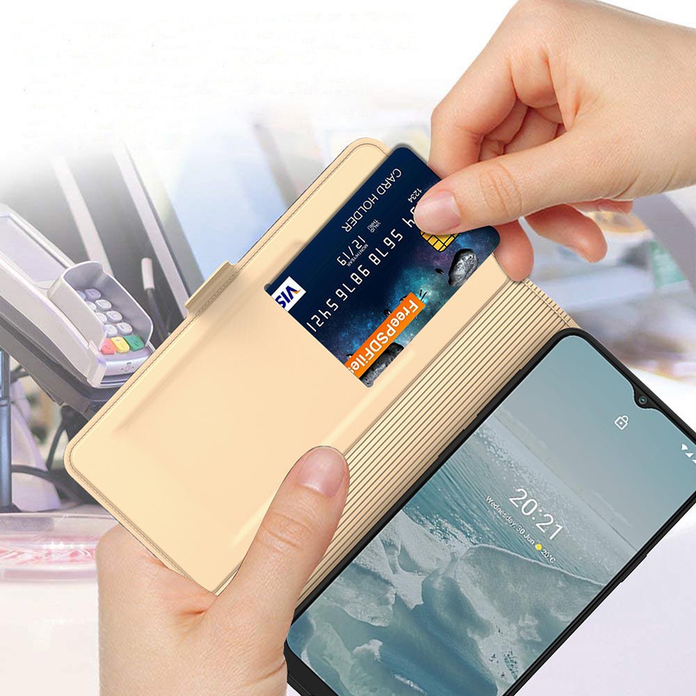 Shockproof Case for Nokia C12 Pro / C12 4G / C12 Plus PU Leather Flip Cover Card Slot Phone Case with Stand