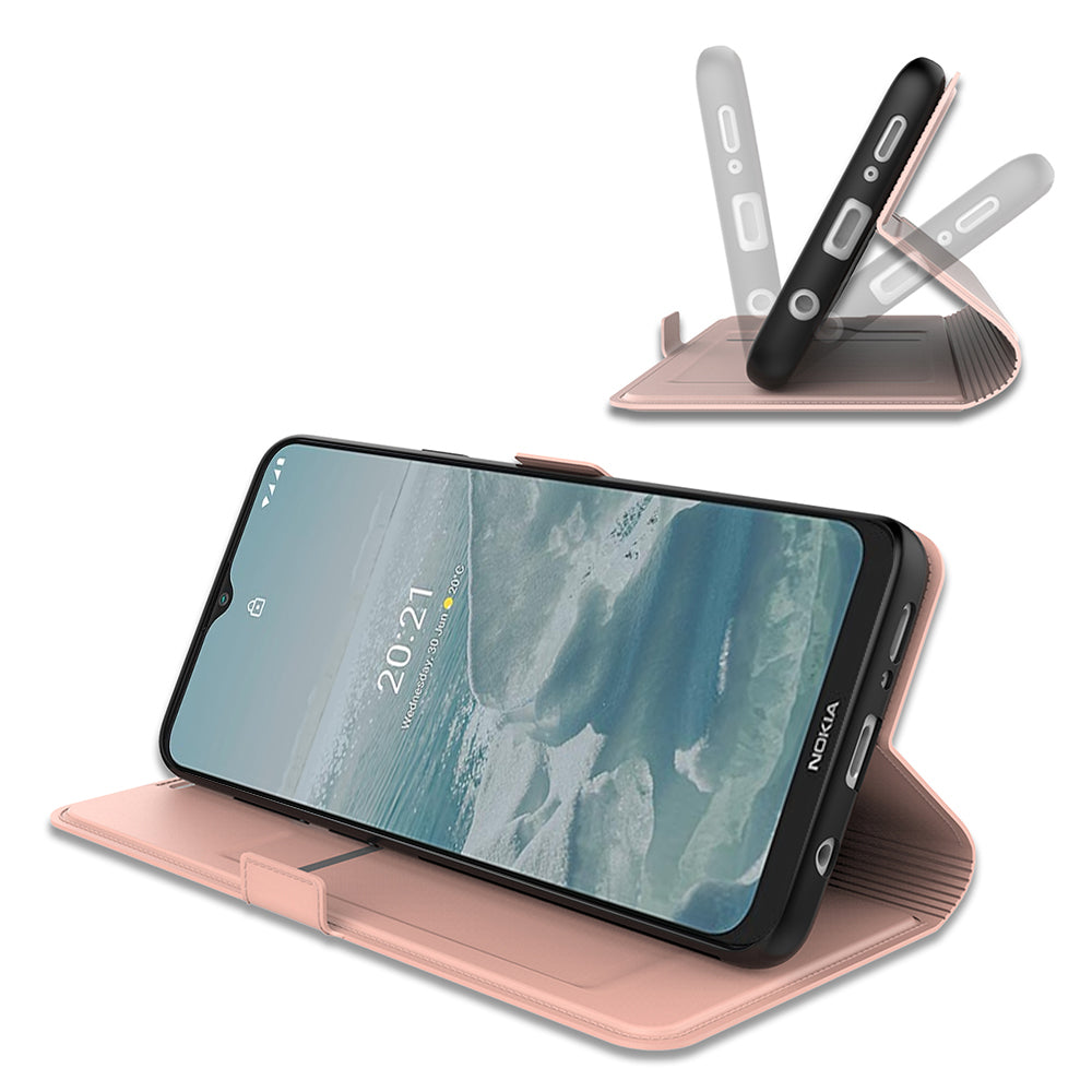 Shockproof Case for Nokia C12 Pro / C12 4G / C12 Plus PU Leather Flip Cover Card Slot Phone Case with Stand