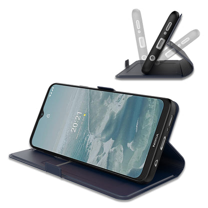 Shockproof Case for Nokia C12 Pro / C12 4G / C12 Plus PU Leather Flip Cover Card Slot Phone Case with Stand