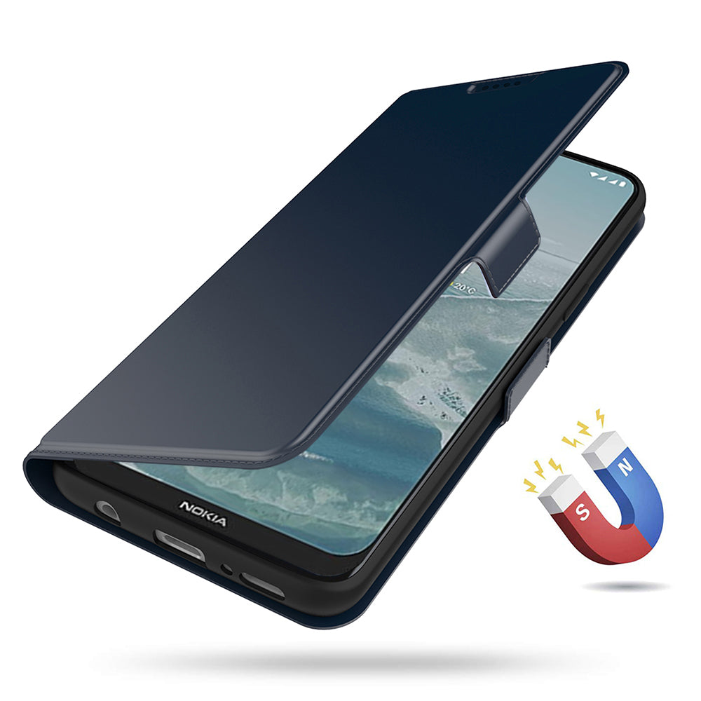 Shockproof Case for Nokia C12 Pro / C12 4G / C12 Plus PU Leather Flip Cover Card Slot Phone Case with Stand