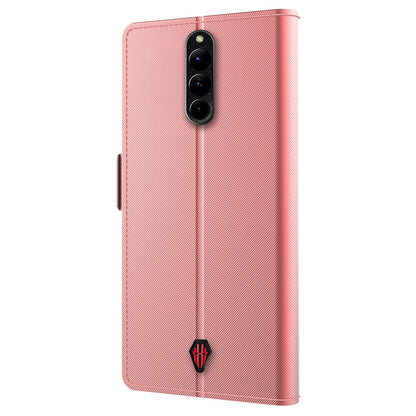For ZTE nubia Red Magic 8 Pro 5G Leather Flip Cover with Mirror Card Holder Stand Protective Phone Case