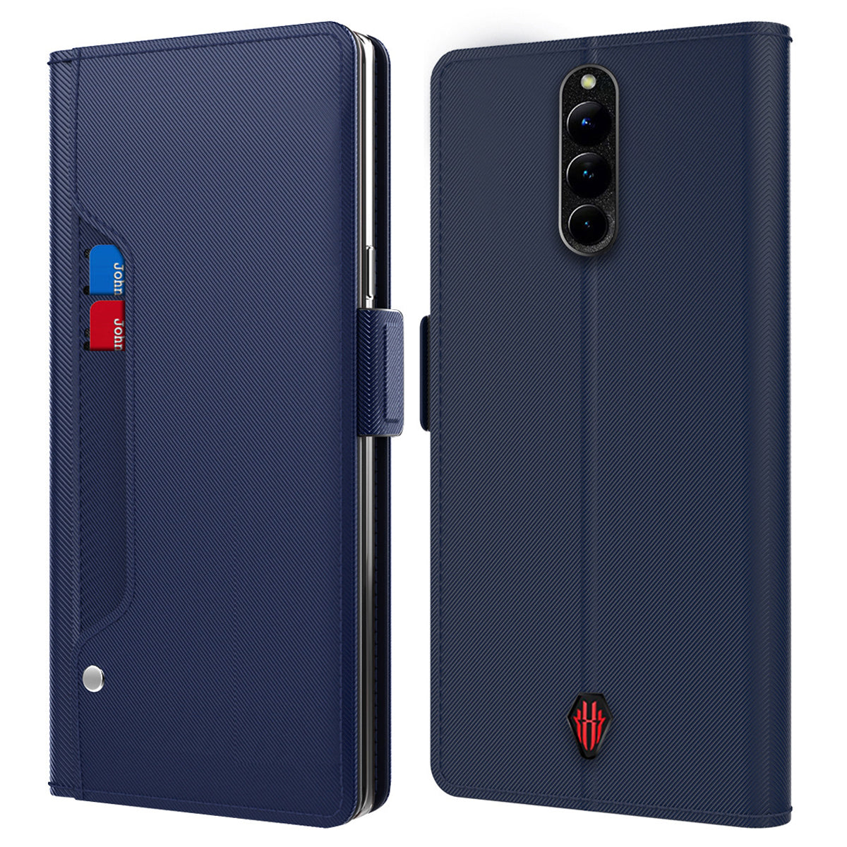 For ZTE nubia Red Magic 8 Pro 5G Leather Flip Cover with Mirror Card Holder Stand Protective Phone Case