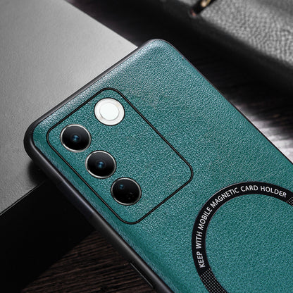 For vivo S16 Magnetic Phone Case Leather Coated PC+TPU Protective Phone Cover