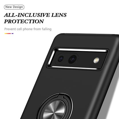 For Google Pixel 7a Rotary Ring Kickstand Phone Case PC+TPU Anti-Drop Back Cover