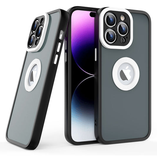 Slim Case for iPhone 14 Pro Max Skin-Touch Soft TPU PC Phone Case (Round Hollow Show Phone's Logo)