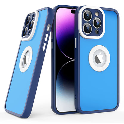 Slim Case for iPhone 14 Pro Max Skin-Touch Soft TPU PC Phone Case (Round Hollow Show Phone's Logo)