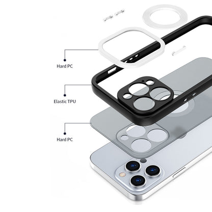 Slim Case for iPhone 14 Pro Max Skin-Touch Soft TPU PC Phone Case (Round Hollow Show Phone's Logo)