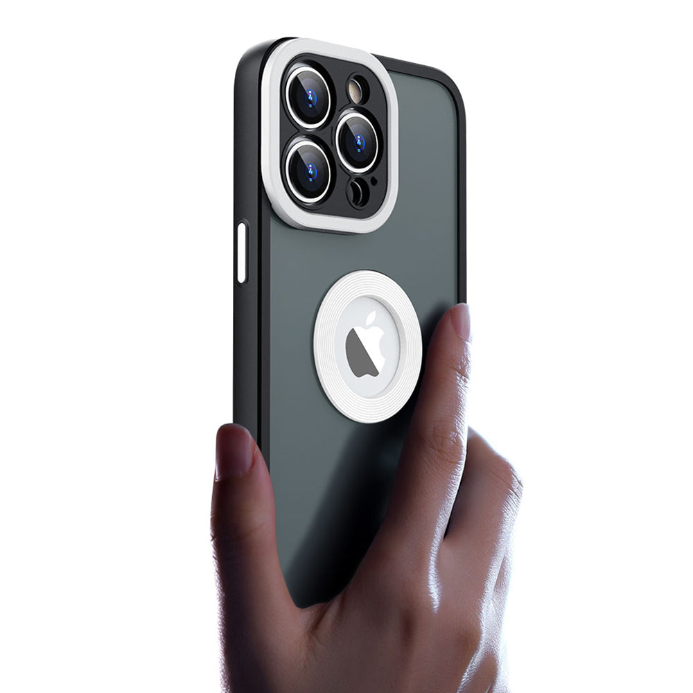 Protective Case for iPhone 14 Pro Skin-Touch Slim Case Soft TPU PC Phone Cover (Round Hollow Show Phone's Logo)