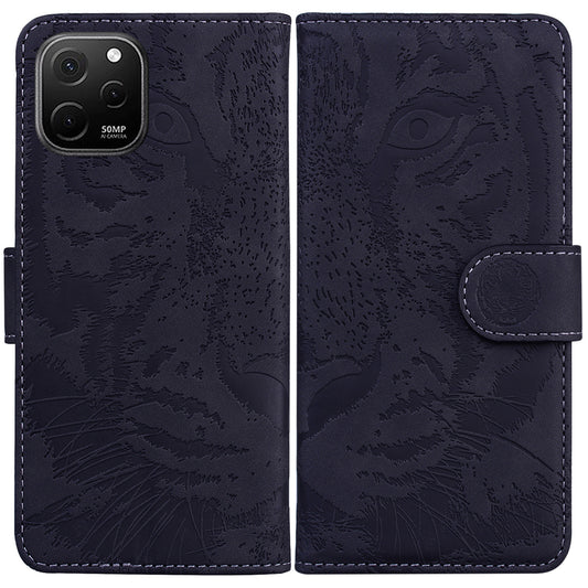 Wallet Stand Shell for Huawei nova Y61 4G / Enjoy 50z 4G Phone Cover Tiger Imprinted PU Leather Case
