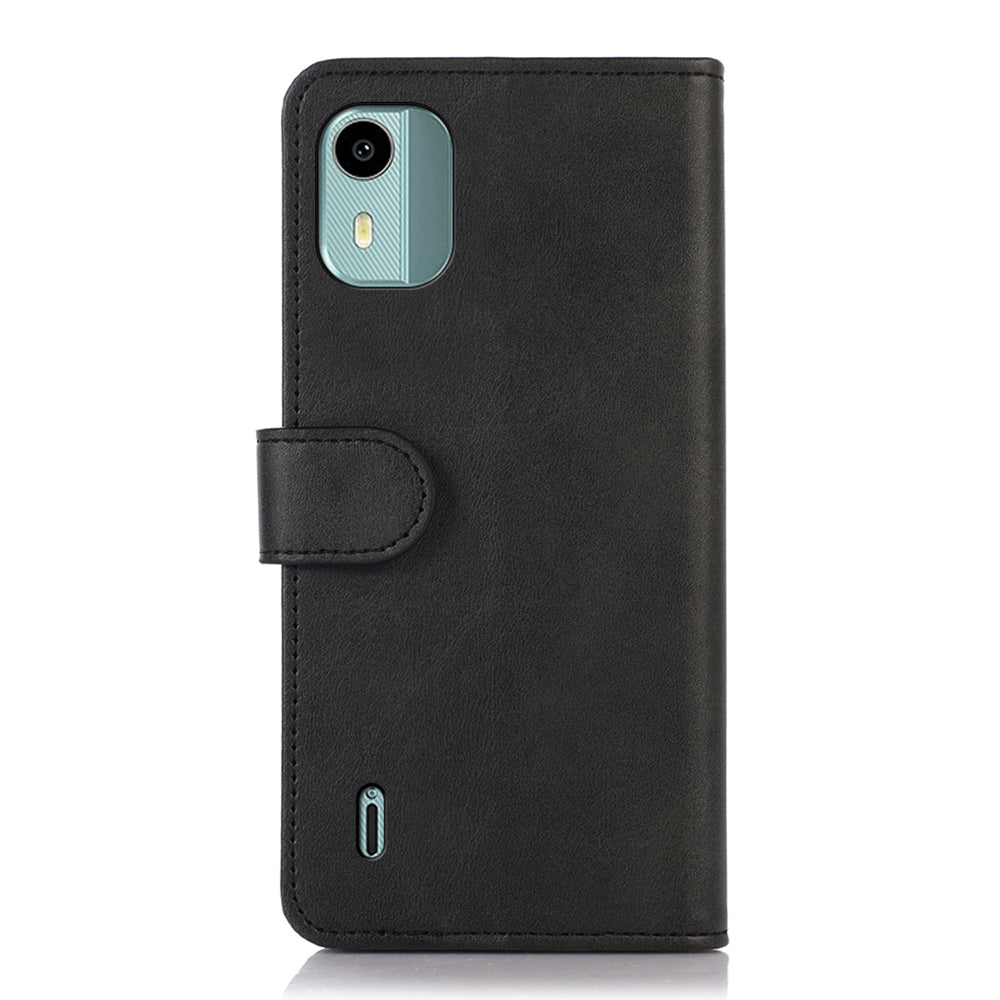 PU Leather Phone Case for Nokia C12 4G / C12 Plus / C12 Pro , Cowhide Texture Phone Cover with Stand Wallet