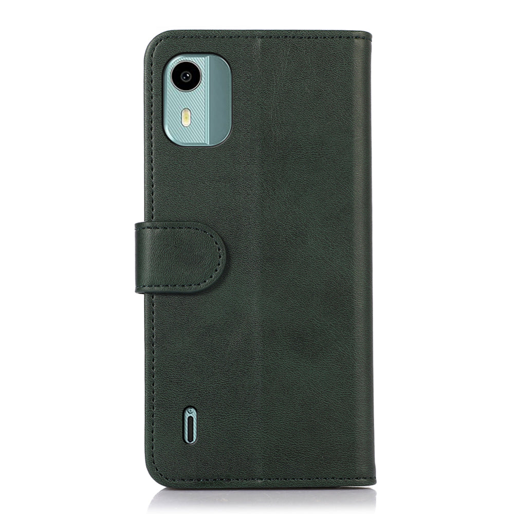 PU Leather Phone Case for Nokia C12 4G / C12 Plus / C12 Pro , Cowhide Texture Phone Cover with Stand Wallet