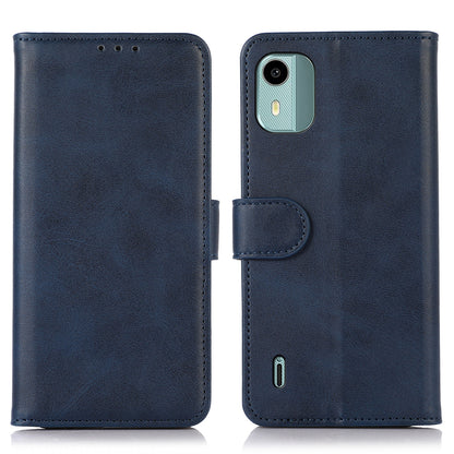 PU Leather Phone Case for Nokia C12 4G / C12 Plus / C12 Pro , Cowhide Texture Phone Cover with Stand Wallet